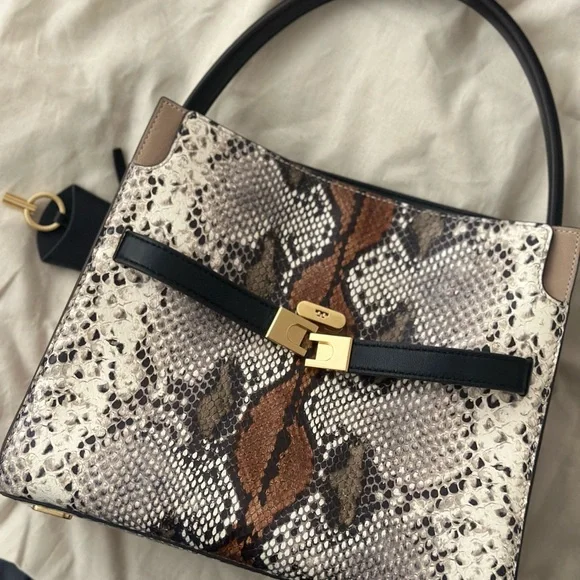 Tory Burch Lee Radziwill Exotic Small Double Bag - Picture 8 of 14